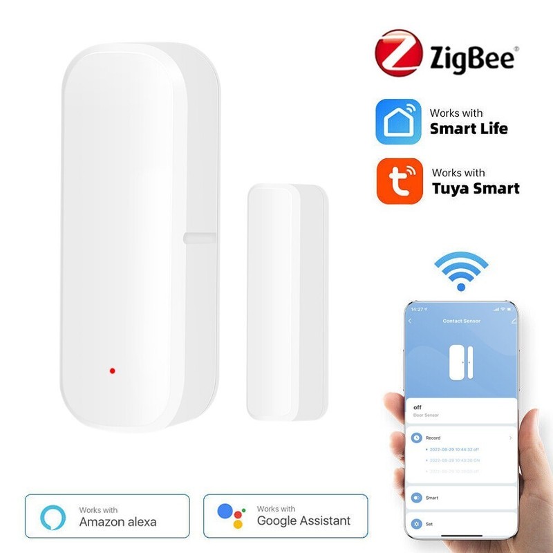WiFi Tuya Zigbee Smart Door Sensor Window Door Open Closed Detectors Smart Life