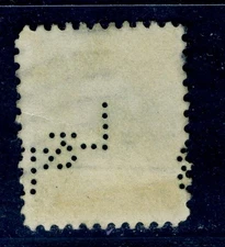 US Perfins, L106, rated C, L&B, split pattern, 1c Was. Bicent.