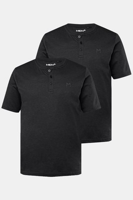 Men Plus Herren große Größen Henley 2er Pack Basic Halbarm Rundhals 836379