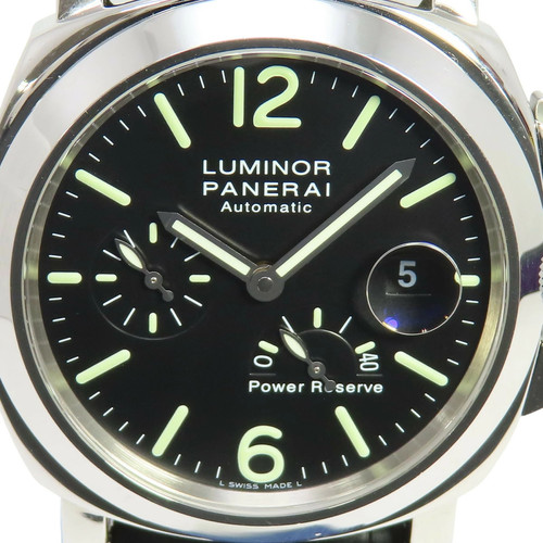 Panerai Luminor Power Reserve PAM00090 SS Leather Black Automa...