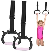 Gymnastics Rings, Children's Home Gym Equipment, Children's Adjustable pink