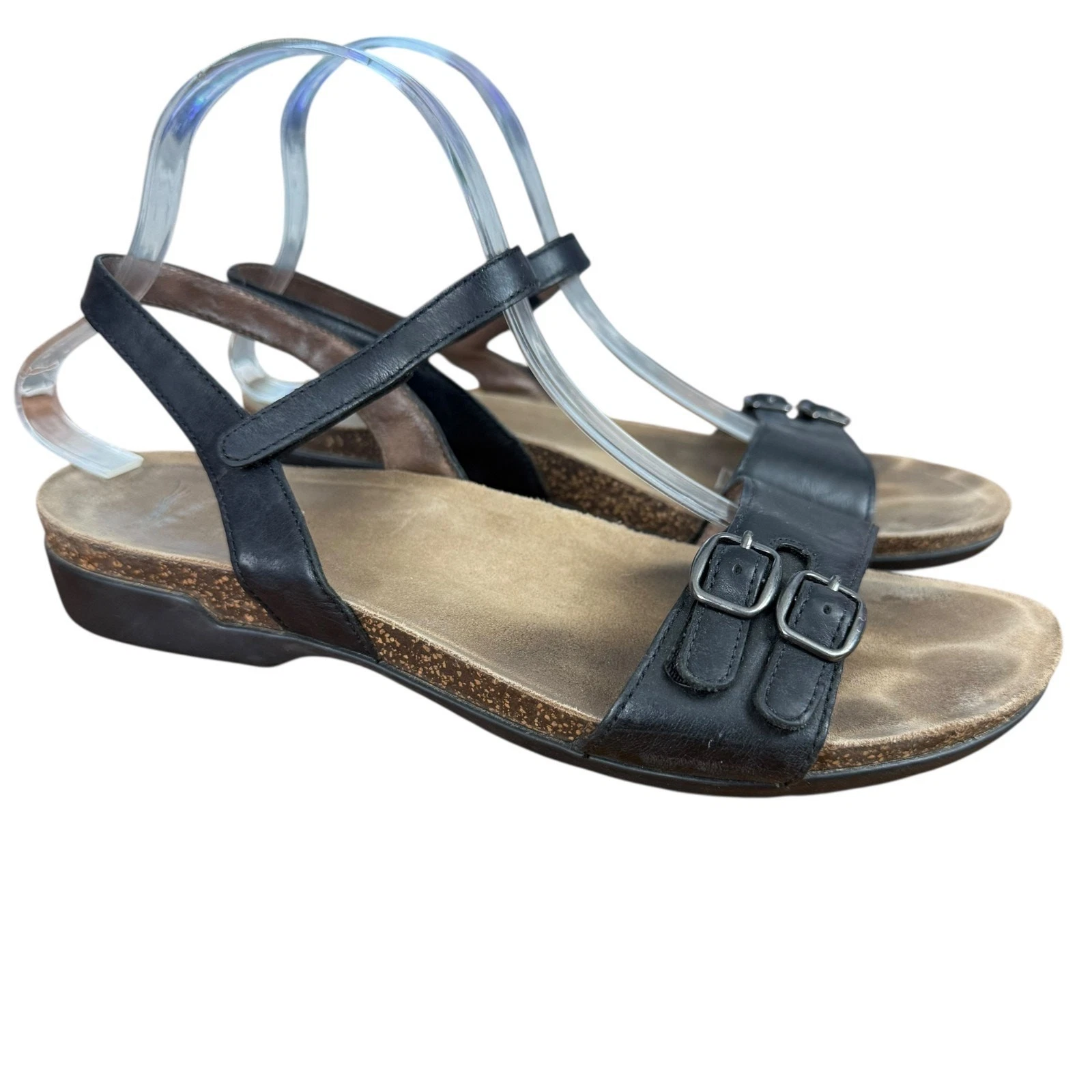 Dansko Rebekah 6021470200 Black Leather Sandals Ankle Strap Shoes sz 41 10.5 11