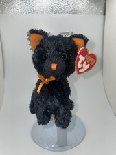 Ty Beanie Baby Fraidy Cat Black Orange Halloween Kitty Plush