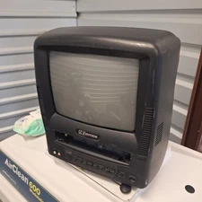 Emerson CRT TV/VCR Combo VHS Player Retro Television 9" Screen VHS PLAYS GREAT