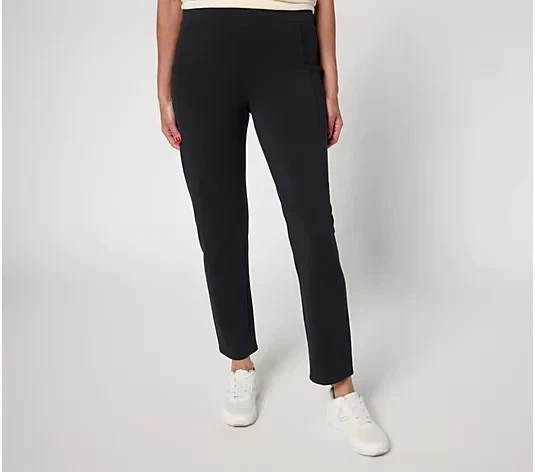 Denim & Co. Active Regular Duo Stretch Slim Straight Ankle Pant Black 2X A690965