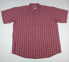 WRANGLER Button Up Shirt Short Sleeve Men's Size XL Red Casual