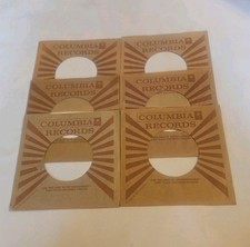 45 RPM 7" RECORD SLEEVES CO. SLEEVE 6 PACK SEE PHOTOS Columbia Records SLV369