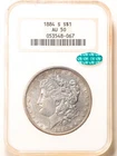 1884-S $1 Morgan Silver Dollar AU50 NGC CAC 053548-067