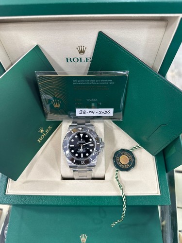 Rolex Submariner 124060 Silver Oyster Bracelet with Black Bezel