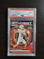 2024 Panini Prizm Draft Picks Arch Manning Student Orientation Red Ice PSA 10