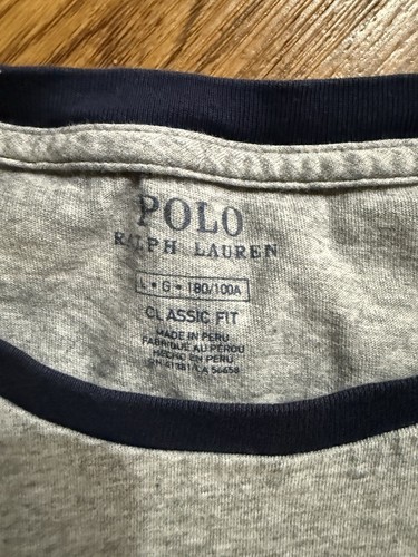 Polo Ralph Lauren Big Logo Polo Pony Classic Fit Grey Tee Casual Cotton Size L - Picture 3 of 3