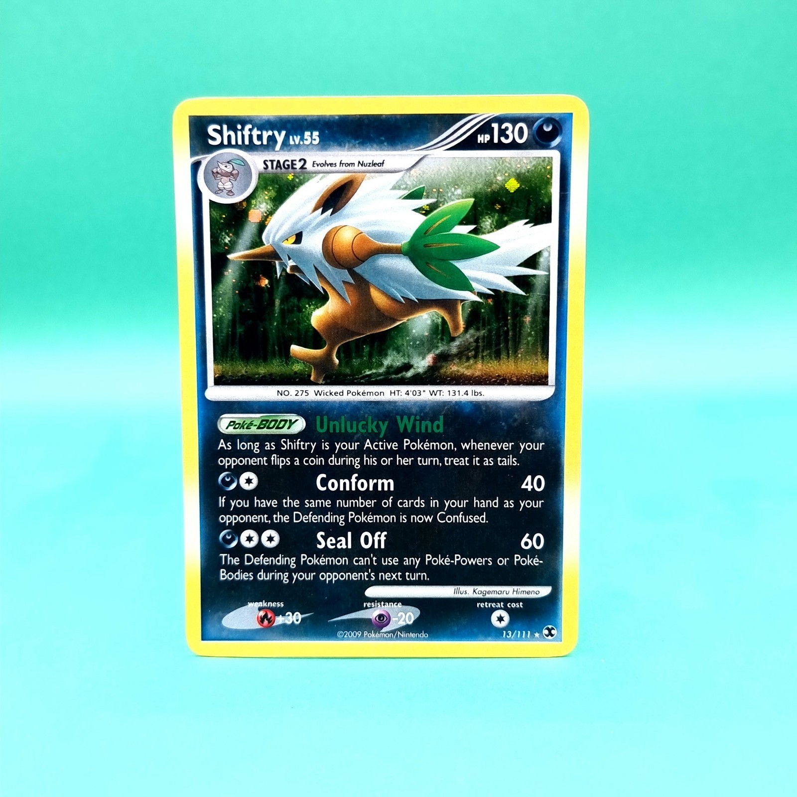 Pokemon Card - Shiftry - Platinum Rising Rivals - Holo Rare - 13/111 - NM