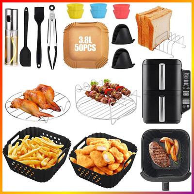 Fritteusen Zubehör Set für Ninja Double Stack XL 7,6L mit Grill, Backpapier,