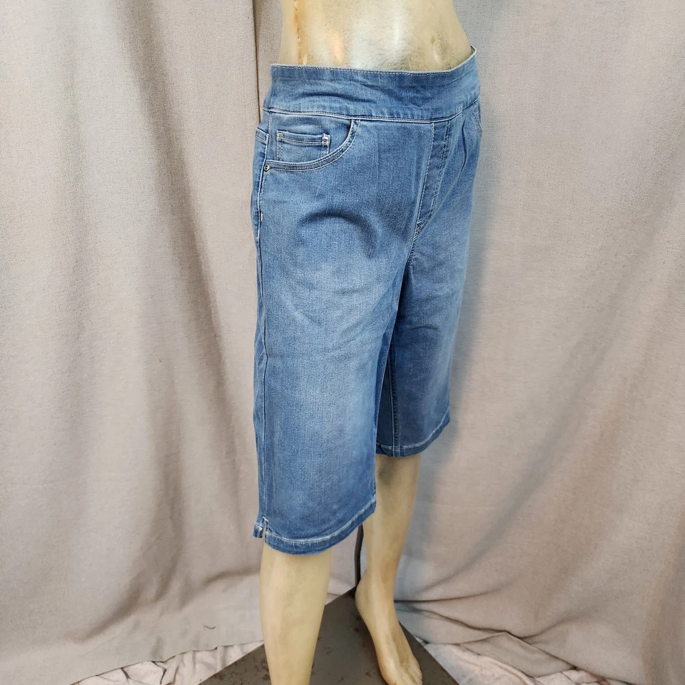 Pantalones Cortos de Jean Westbound Park Avenue Fit Azul Denim Talla 14 GRANDES Cintura Elástica Foto 2 de 4