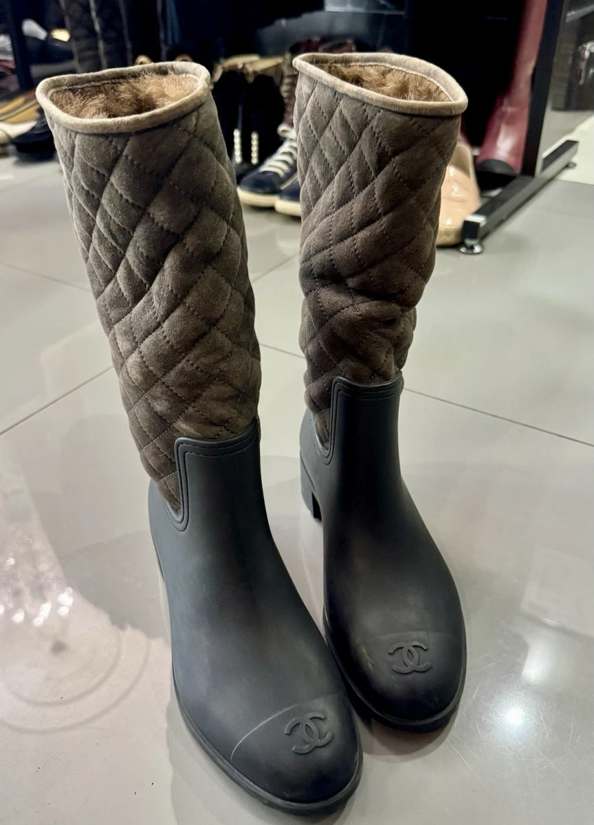 CHANEL Suede Low (1-1.9 in) Heel Height Boots for Women for  display picture 3