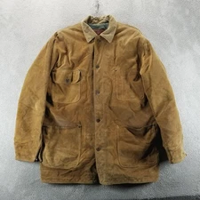 VTG Golden Bear Jacket Mens Large Suede Leather Corduroy Collar Made USA 90s