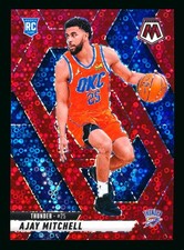 2024-25 PANINI MOSAIC AJAY MITCHELL RC RED FAST BREAK PRIZM REFRACTOR SP #90/99!