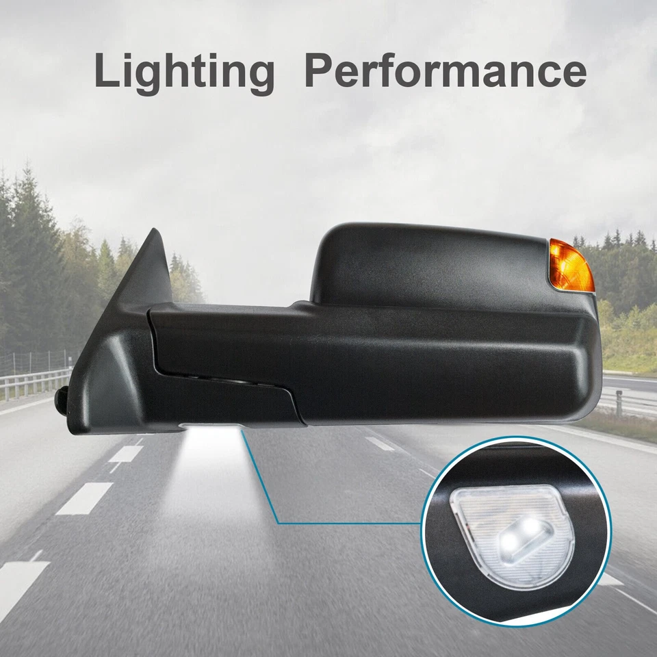 Espejo retrovisor de remolque lateral derecho señal térmica eléctrica para Dodge Ram 1500 5500 2009-2016 Foto 3 de 4