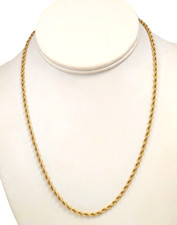 14K Gold Rope Chain, 18'' Long X 3mm Wide