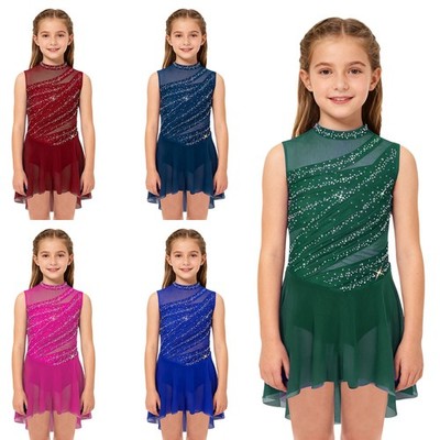 DE Mädchen Ballett Jazz Rock Lyrisch Tutu-Kleid Bühnenperformance Trikot Figur