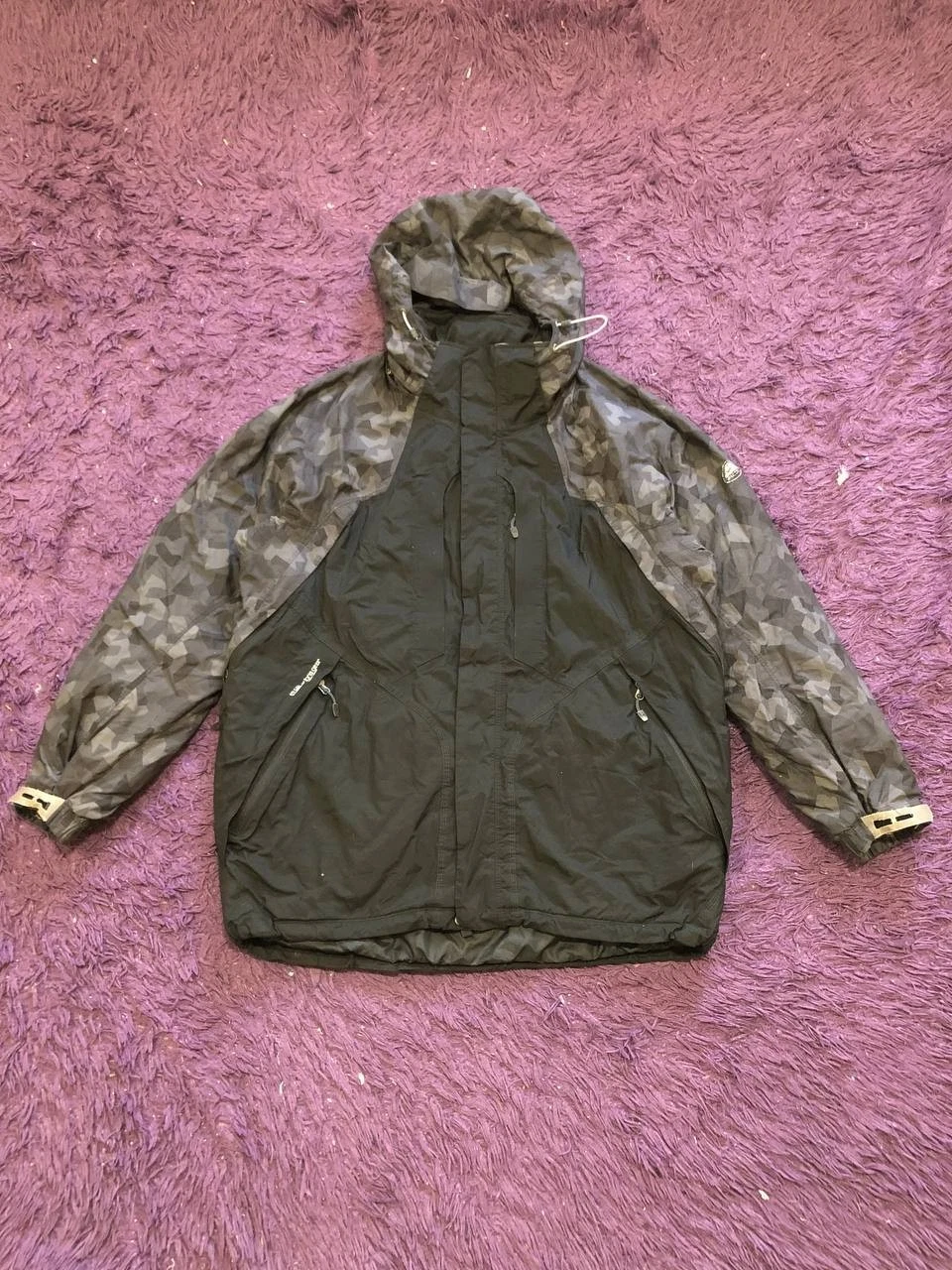 Vtg Nike ACG Jacket mens Storm Fit Black Camo Outdoor Military XXL WMNS Unisex