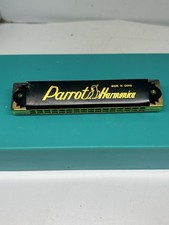 Vintage Parrot Harmonica 16 hole Black New Old Stock