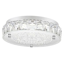 Crystal Chandeliers Flush Mount LED Ceiling Light Fixture, 5000K Daylight