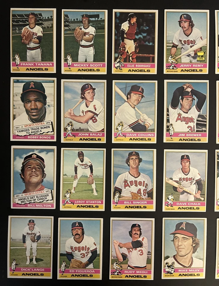 Juego completo 1976 Topps California Angels Nolan Ryan Frank Tanana Bobby Bonds Foto 2 de 3