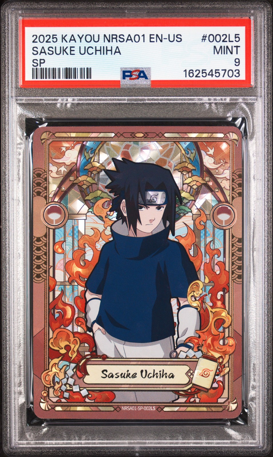 2025 KAYOU NARUTO SMRITI COLLECTIBLE CARD #002L5 SASUKE UCHIHA PSA 9