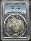 1880-O TOP 100 MORGAN SILVER DOLLAR VAM 6 8/7 SPIKE EAR PCGS MS63 05EGF26