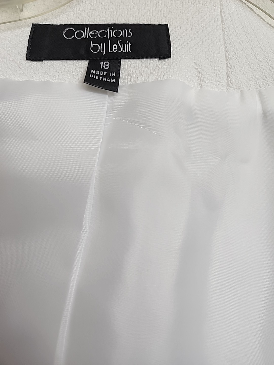 Vintage Le Suit Women's luxury Jacket Skirt/Duster White 2 Piece Set Sz 18 Y2K