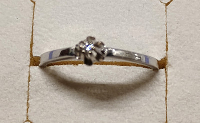 Diamant Solitär Ring 590/00 14 K Weißgold - 1 g