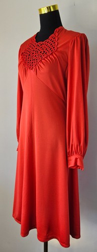VINTAGE 1970'S Shubette of London Dress - Red Size 10 - Made in England - Picture 2 of 9