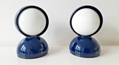 SET OF TWO ARTEMIDE ECLISSE DARK BLUE VICO MAGISTRETTI 1970s MADE IN ITALY