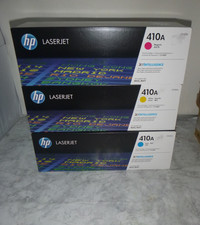 HP 410A Toner Cartridge Set 3 CYM  (CF411A - CF412A - CF413A) NEW SEALED