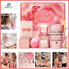 Birthday Gifts for Women, Mom, Unique Pink Spa Relaxation Baskets Set Chris...