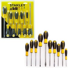 Stanley Essential Screwdriver Set PH Phillips PZ Pozi Flat 10 Piece - 0-60-211