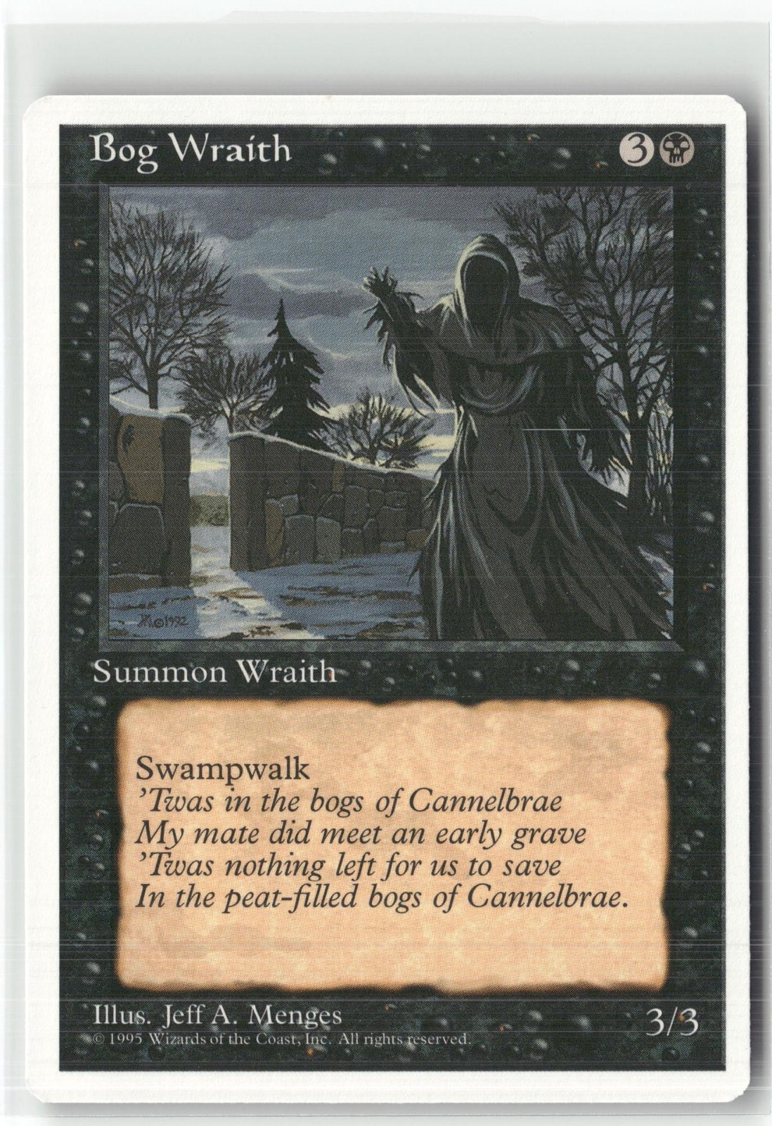 Bog Wraith Fourth Edition Magic: The Gathering Uncommon Lightly Played