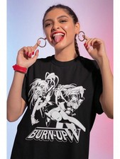 Burn Up W Waifu Black T-Shirt, Anime Girl Waifu Senpai Manga Black T-Shirt