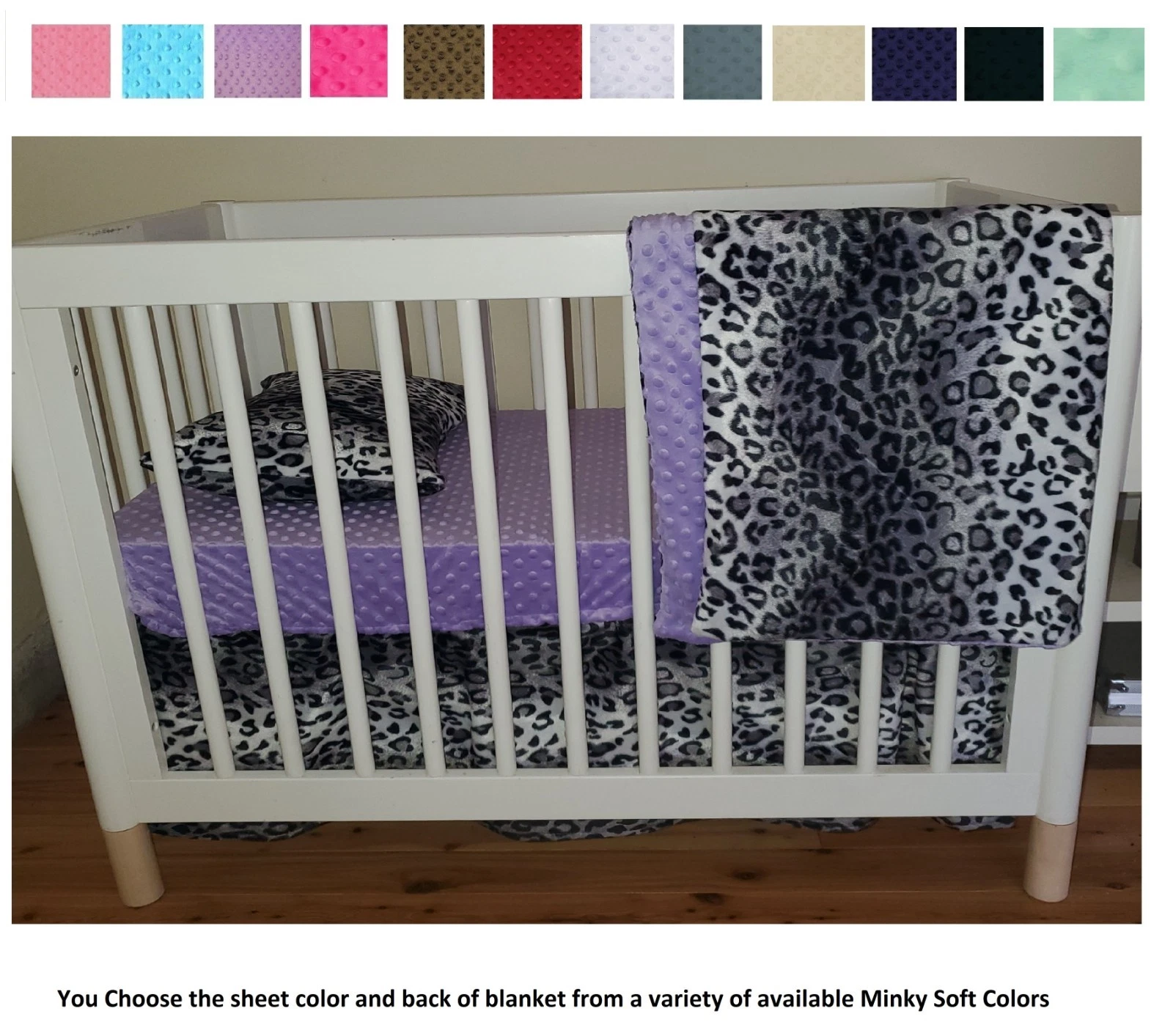 Snow Leopard Animal Print Print Baby Bedding Safari Style Leopard Crib Set