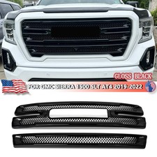 For Gmc Sierra 1500 Slt At4 2019-2021 Gloss Black Grill Grille Overlay Inserts For Gmc Sierra 1500 Slt At4 2019-2021 Gloss Black Grill Grille Overlay Inserts