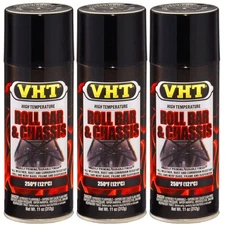 VHT Paint VHTSP670 (3-PACK); Roll Bar & Chassis 11oz Aerosol Bloss Black 250°F