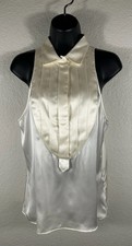 Giorgio Armani Women s Tuxedo Placket Ivory S...