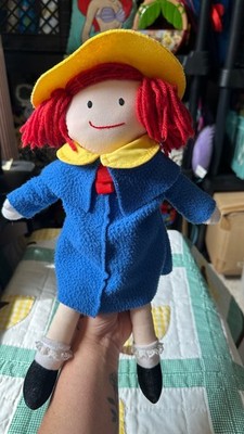 Vintage Eden Madeline Doll 1990 Yellow Hat Blue Coat Plush Stuffed Toy VTG Kids