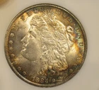 1884 O Morgan Silver Dollar - BU, Colorful toning both sides, 5346