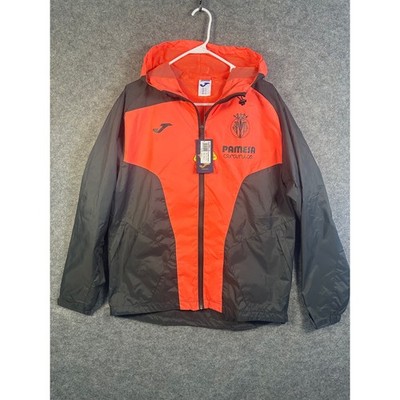 Joma Villarreal CF Mens Training Rain Jacket Orange Charcoal VL. Large NWT