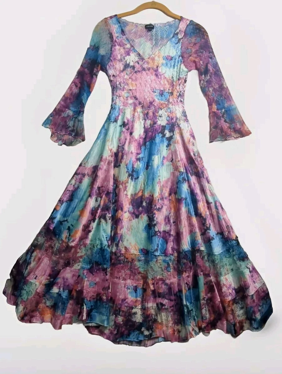 sachin and babi light blue dress Komarov Charmeuse Tiered Hem Dress With Chiffon Jacket In Oyster Smoke  Ombre