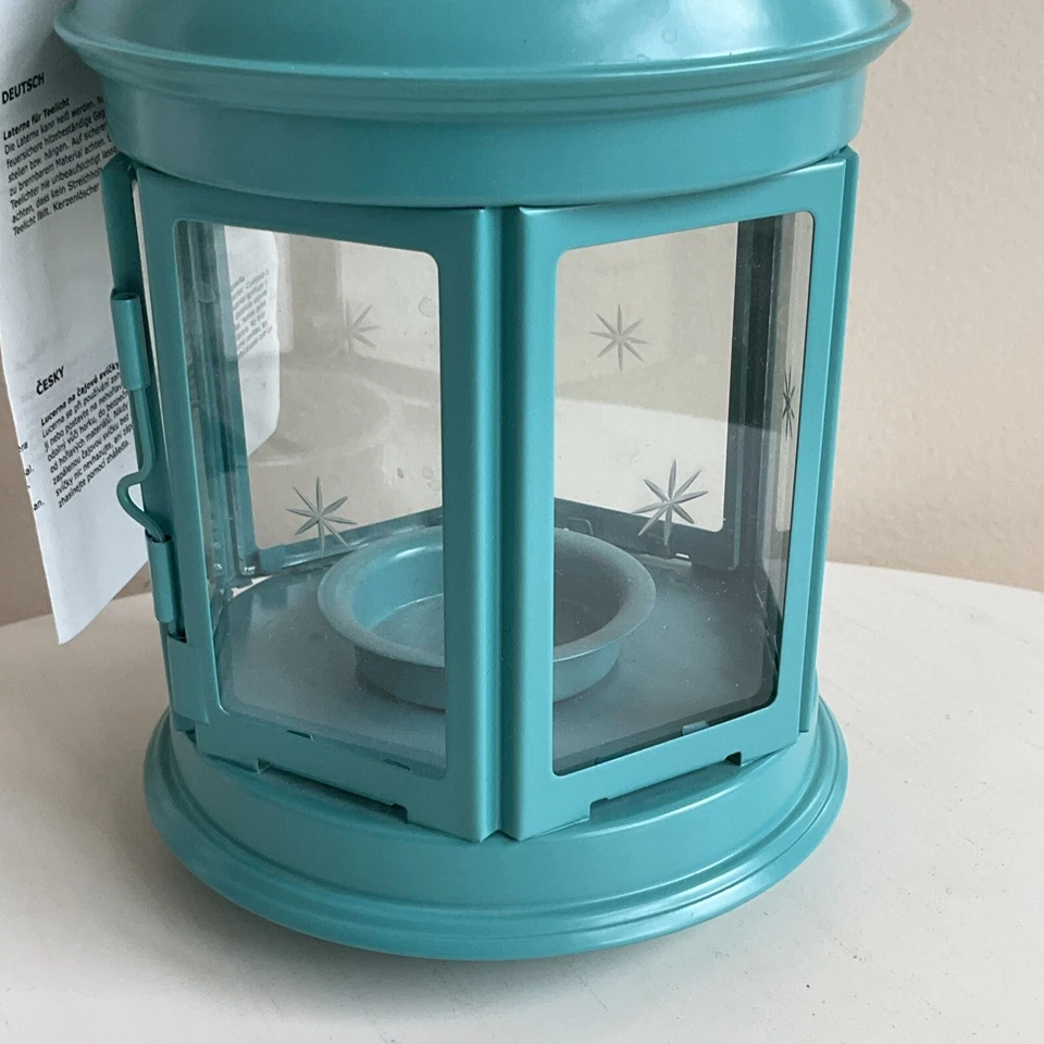 Ikea ROTERA Verde Azul Teal Linterna Candelabro Estrellas de Vacaciones NUEVO Foto 4 de 4