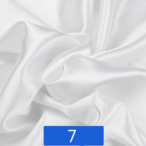 100 150cm Plain Solid Faux Silk Satin Fabric Craft Cloth Dress Blouse DIY Sewing - Picture 9 of 25