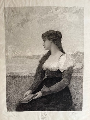 The End of the Story EMILY HART Gravure VICTOR LOUIS FOCILLON 65x48cm 1891 - Picture 6 of 6